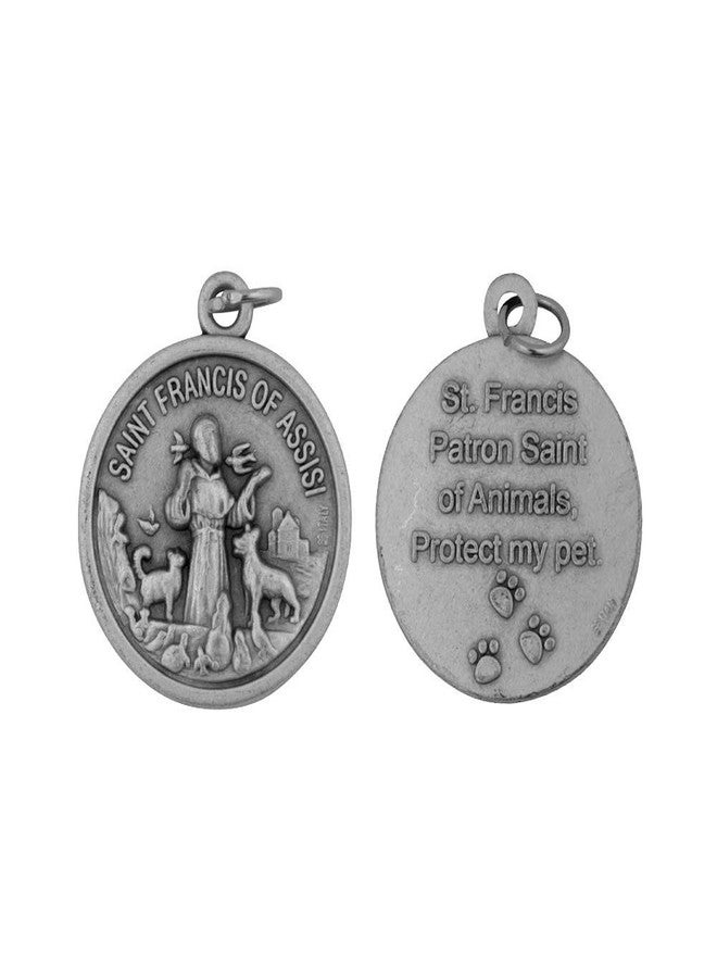 VENERARE St. Francis Pet Medal | Large Round Pet Collar Charm | A Great Gift for Pet Lovers | Comes with Different Colored Card | Christian Pet Goods (Pink Card) - Image 2